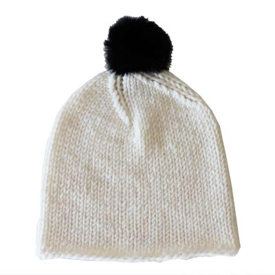 white knitted beanie