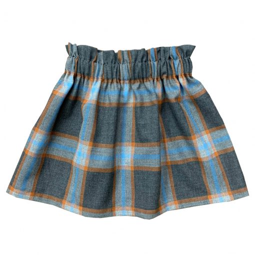 Gray blue toned tartan skirt, girls