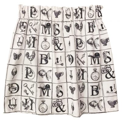 Letter and sign printed skirt